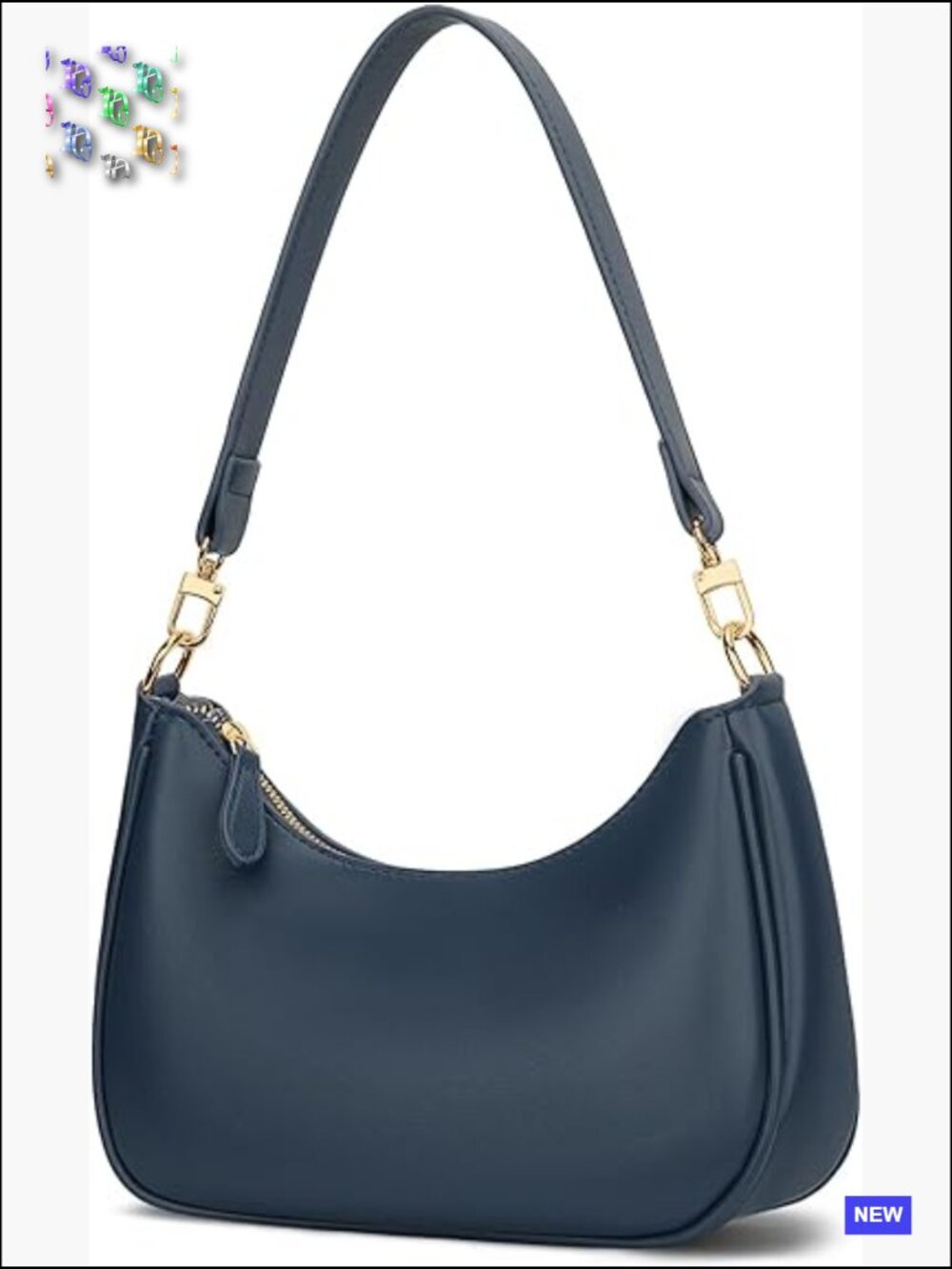 Vintage Hobo Shoulder Bag Crossbody Handbag Faux Leather Gold Chain Purse
